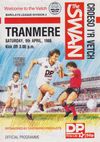 Swansea City v Tranmere Rovers Match Programme 1988-04-09