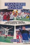 Tranmere Rovers v Hartlepool United Match Programme 1988-09-30