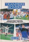 Tranmere Rovers v Hereford United Match Programme 1988-11-07