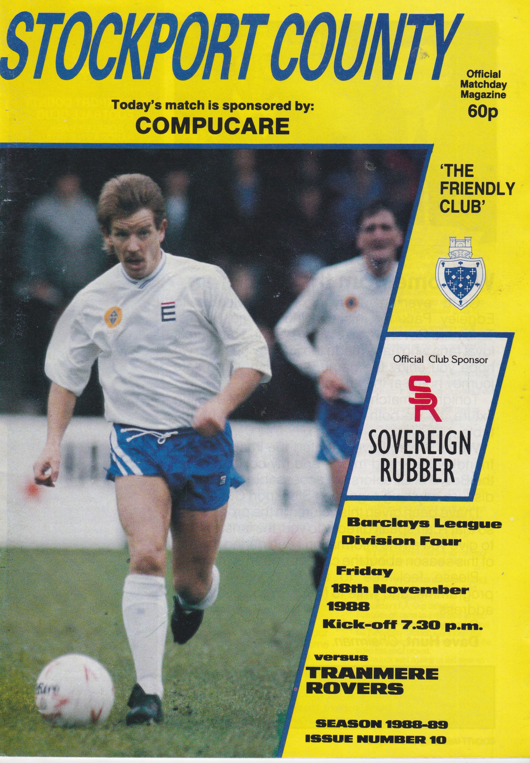 Match Programme For {home}} 3-0 Preston North End, FA Cup, 1988-11-22