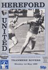 Hereford United v Tranmere Rovers Match Programme 1989-05-01