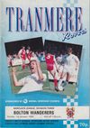 Tranmere Rovers v Bolton Wanderers Match Programme 1990-01-06
