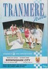Tranmere Rovers v Birmingham City Match Programme 1990-02-09