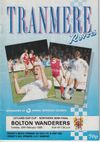 Tranmere Rovers v Bolton Wanderers Match Programme 1990-02-20