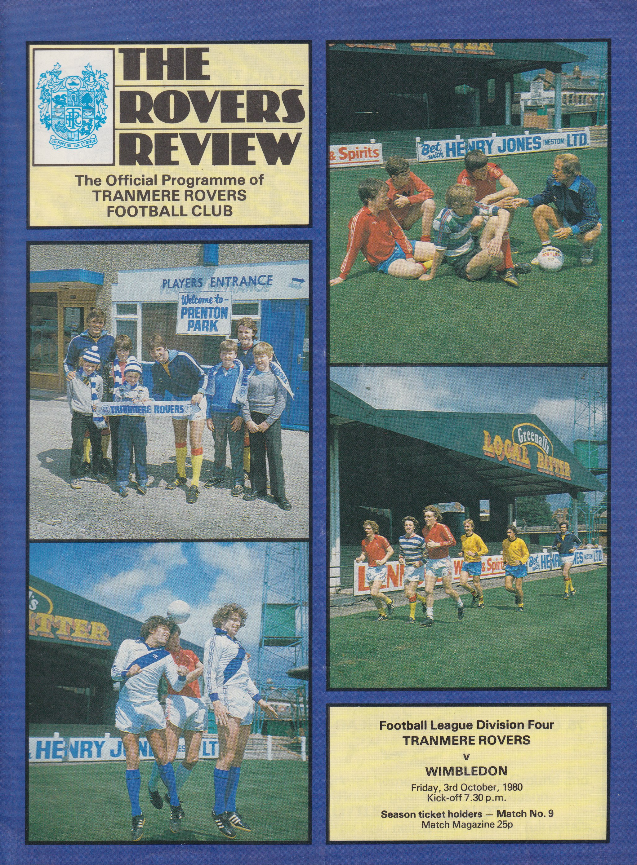 Match Programme For {home}} 5-0 York City, League, 1980-09-29