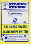 Tranmere Rovers v Scunthorpe United Match Programme 1982-01-30