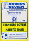 Tranmere Rovers v Halifax Town Match Programme 1982-02-09