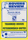 Tranmere Rovers v Peterborough United Match Programme 1982-02-23
