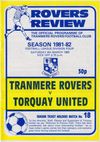 Tranmere Rovers v Torquay United Match Programme 1982-03-06
