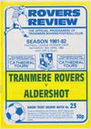 Tranmere Rovers v Aldershot Match Programme 1982-04-24