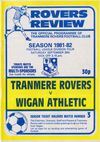 Tranmere Rovers v Wigan Athletic Match Programme 1981-09-26