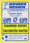 Tranmere Rovers v Colchester United Match Programme 1981-11-10