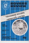 Tranmere Rovers v Hereford United Match Programme 1982-11-27