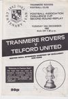 Tranmere Rovers v Telford United Match Programme 1982-12-14