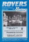 Tranmere Rovers v Torquay United Match Programme 1984-01-07