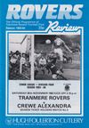 Tranmere Rovers v Crewe Alexandra Match Programme 1983-11-26