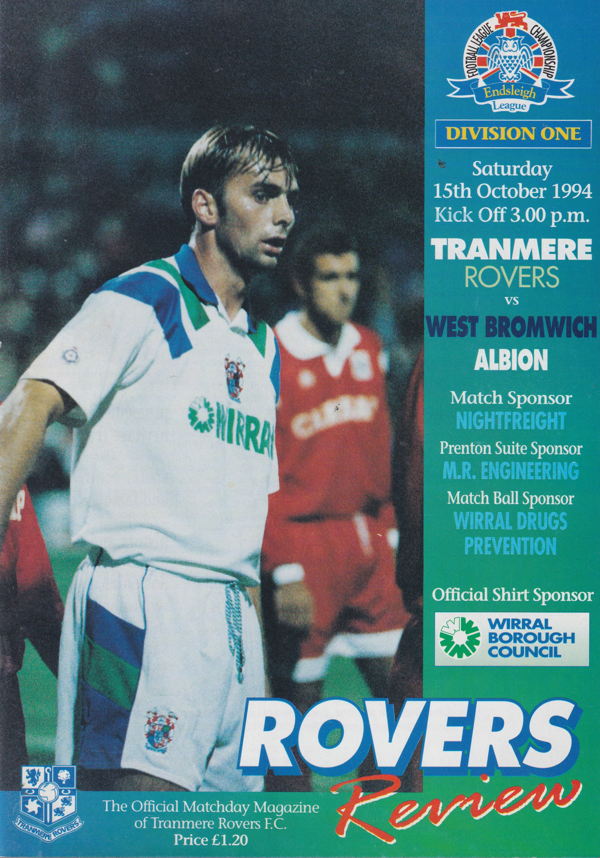 Match Programme For {home}} 3-1 West Bromwich Albion, League, 1994-10-15