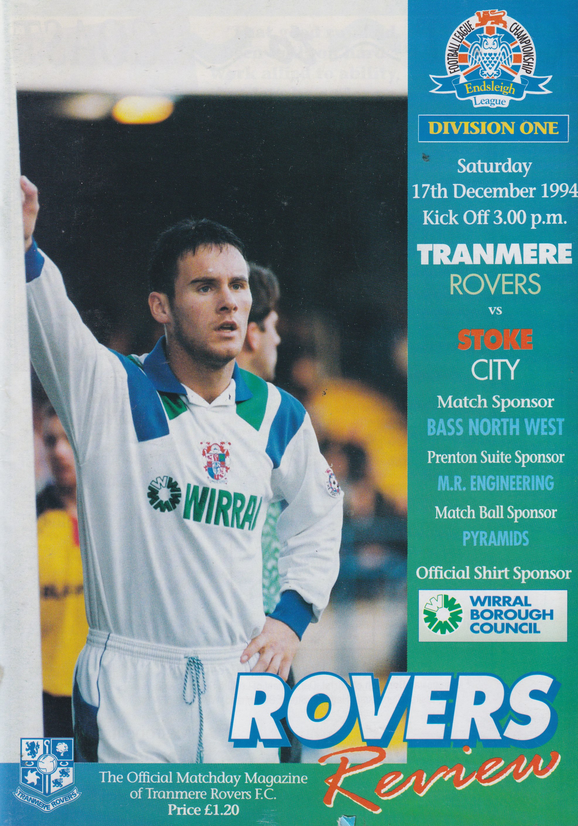 Match Programme For {home}} 0-1 Stoke City, League, 1994-12-17