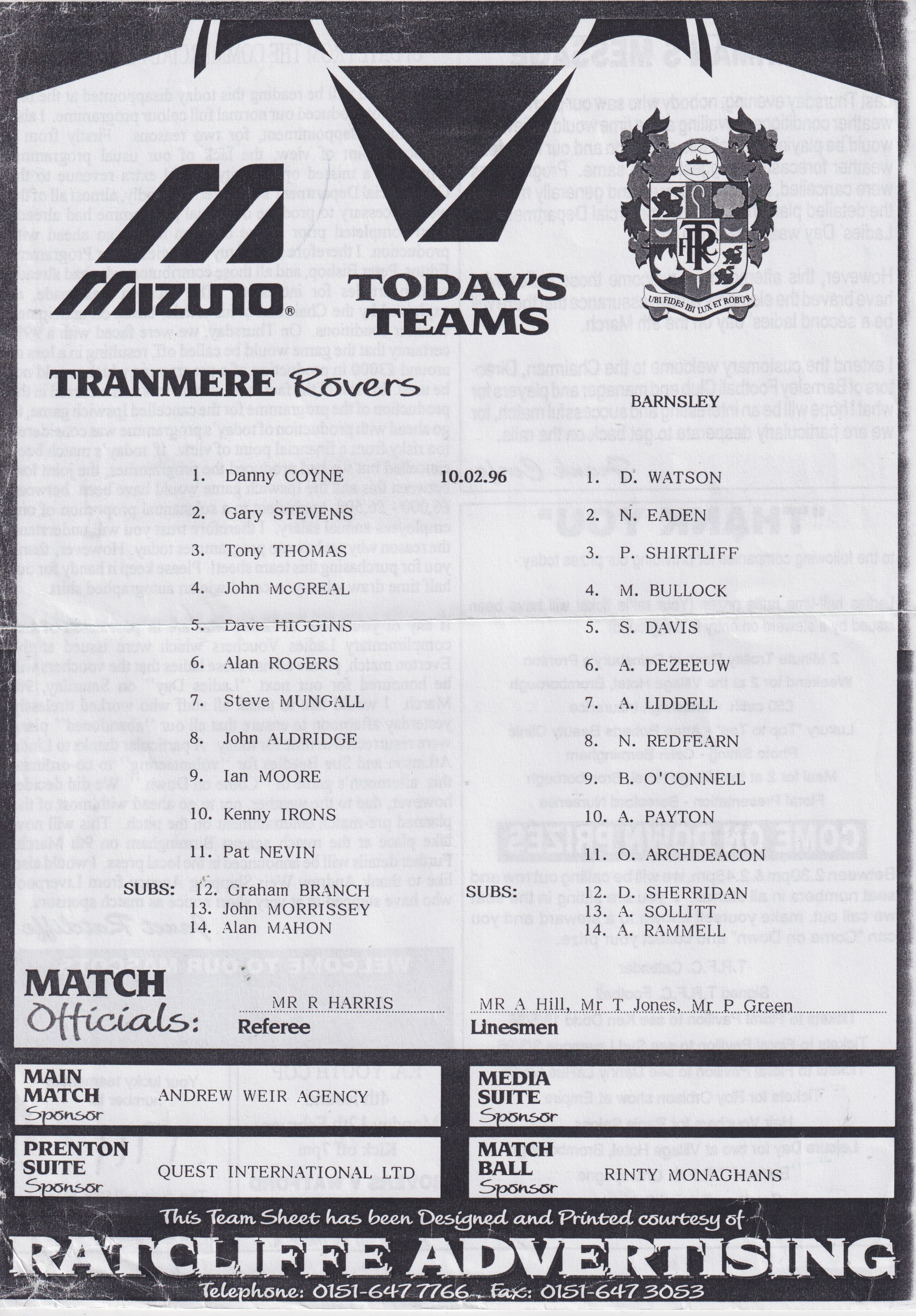 Match Programme