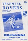 Tranmere Rovers v Rotherham United Match Programme 1991-01-15