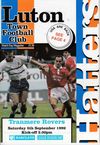 Luton Town v Tranmere Rovers Match Programme 1992-09-05