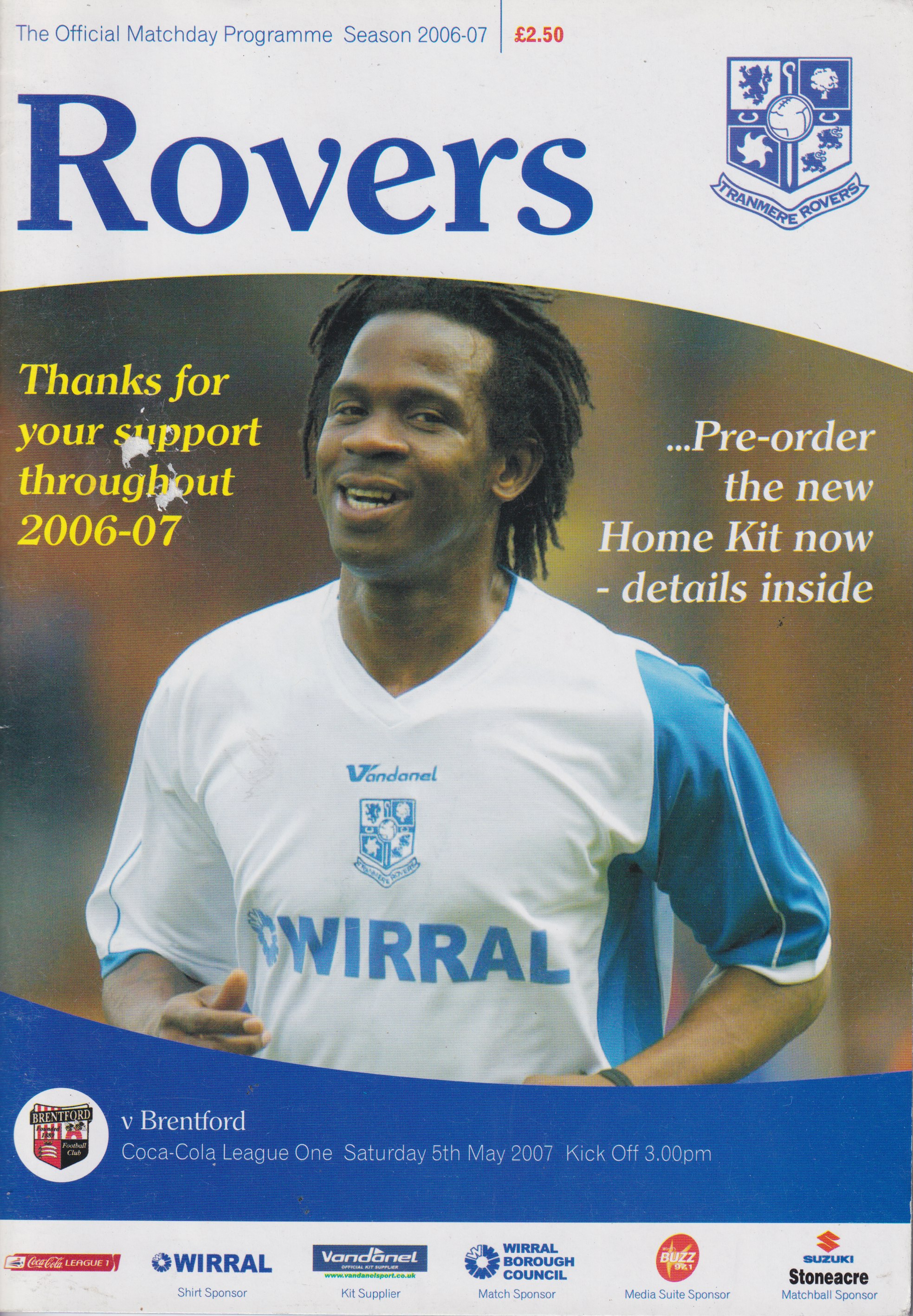 Match Programme For {home}} 3-1 Brentford, League, 2007-05-05