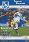 Tranmere Rovers v Wimbledon Match Programme 2000-12-23