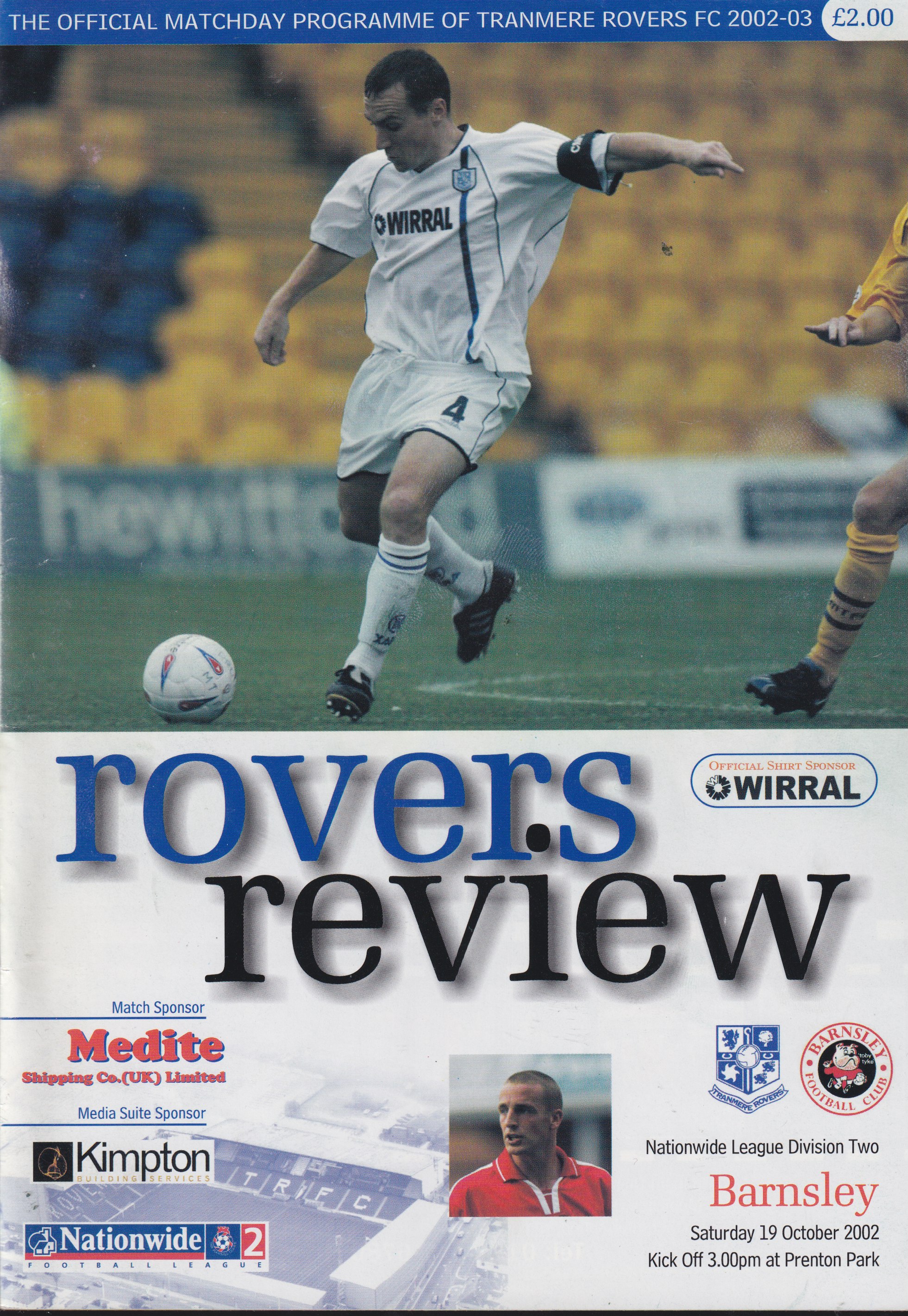 Match Programme For {home}} 1-0 Barnsley, League, 2002-10-19