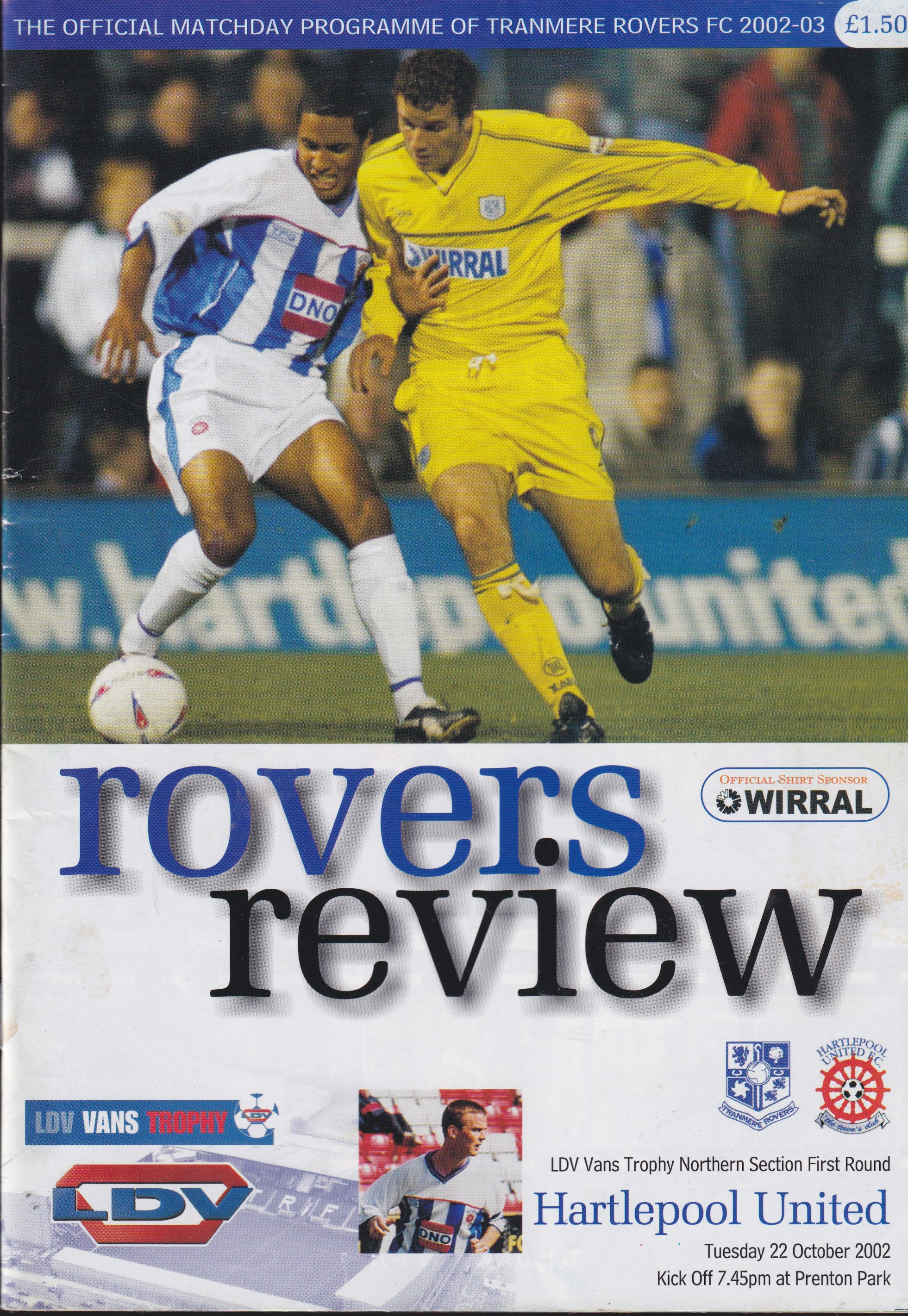 Match Programme For {home}} 1-1 Peterborough United, League, 2002-10-29