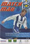 Huddersfield Town v Tranmere Rovers Match Programme 2002-12-26