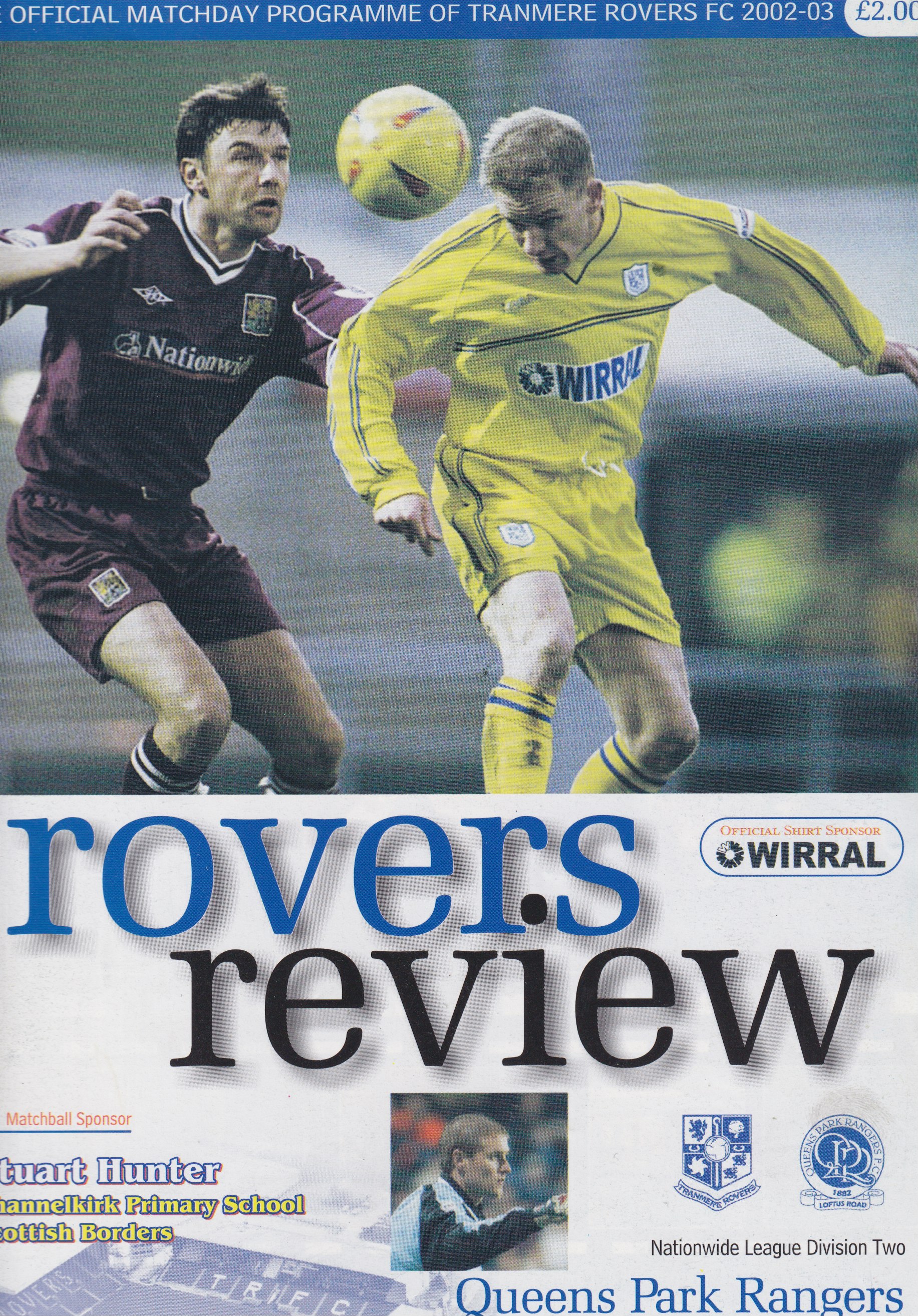 Match Programme For {home}} 3-0 Queens Park Rangers, League, 2002-12-28