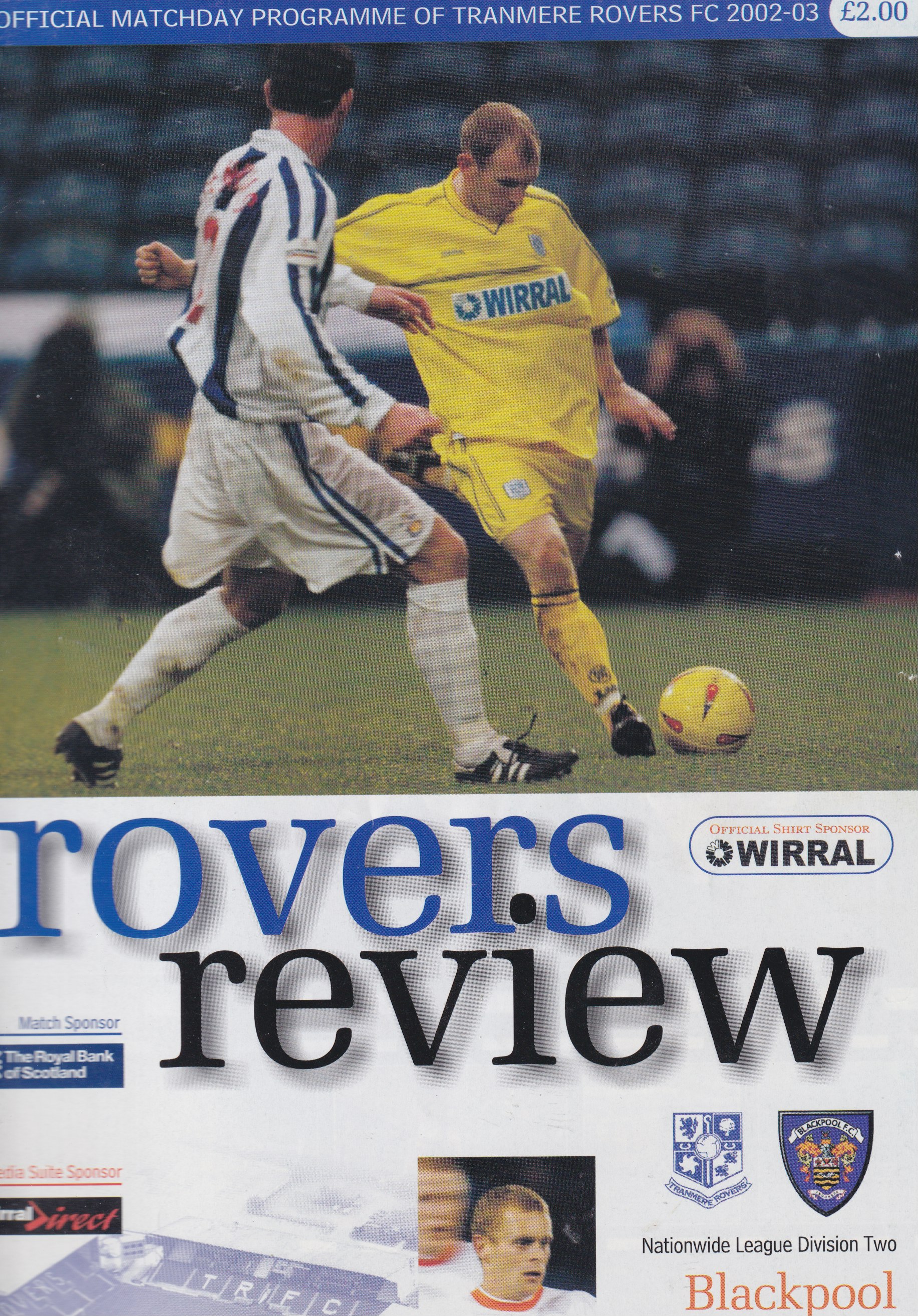Match Programme For {home}} 2-1 Blackpool, League, 2003-02-22