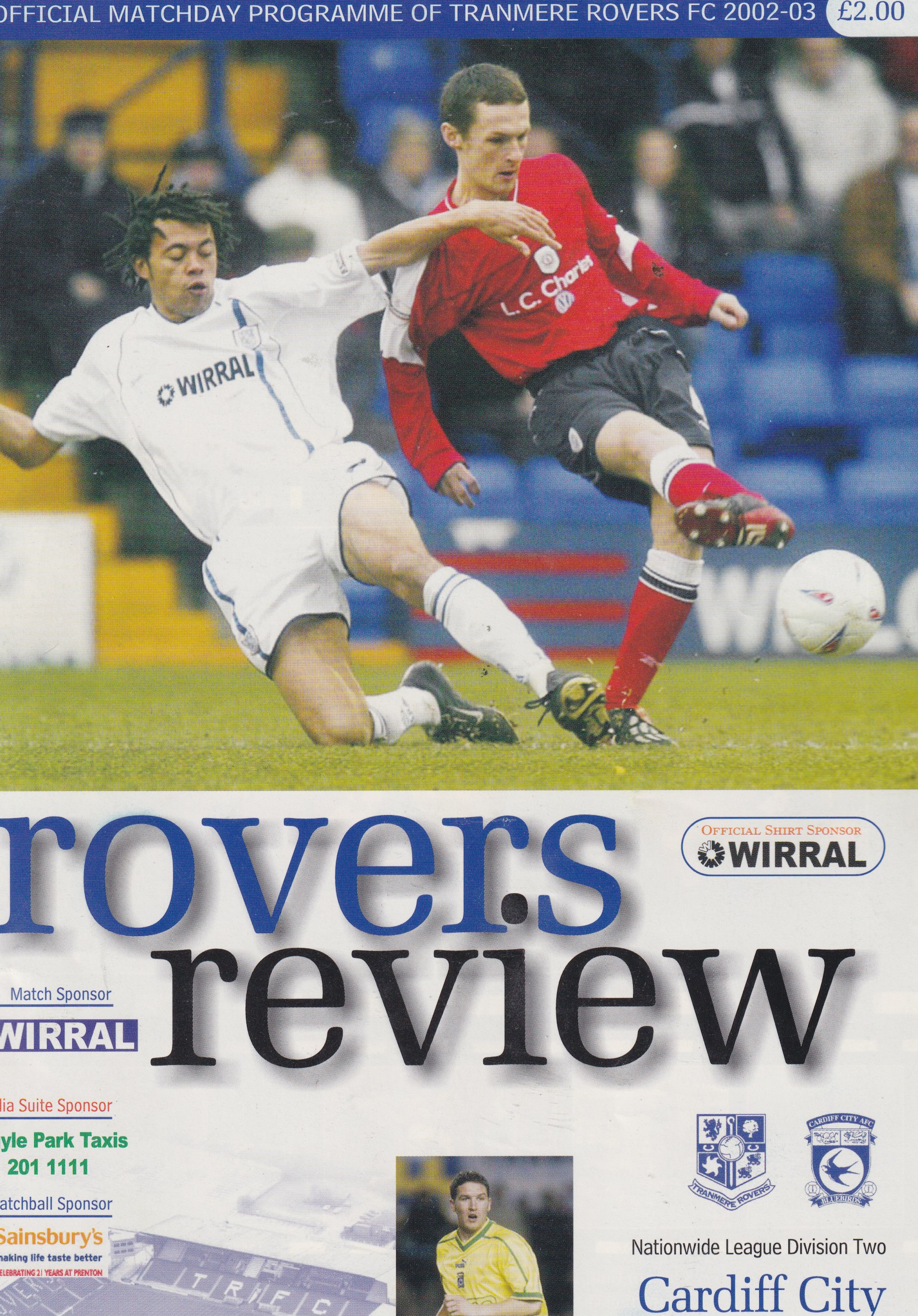 Match Programme For {home}} 3-3 Cardiff City, League, 2003-03-14