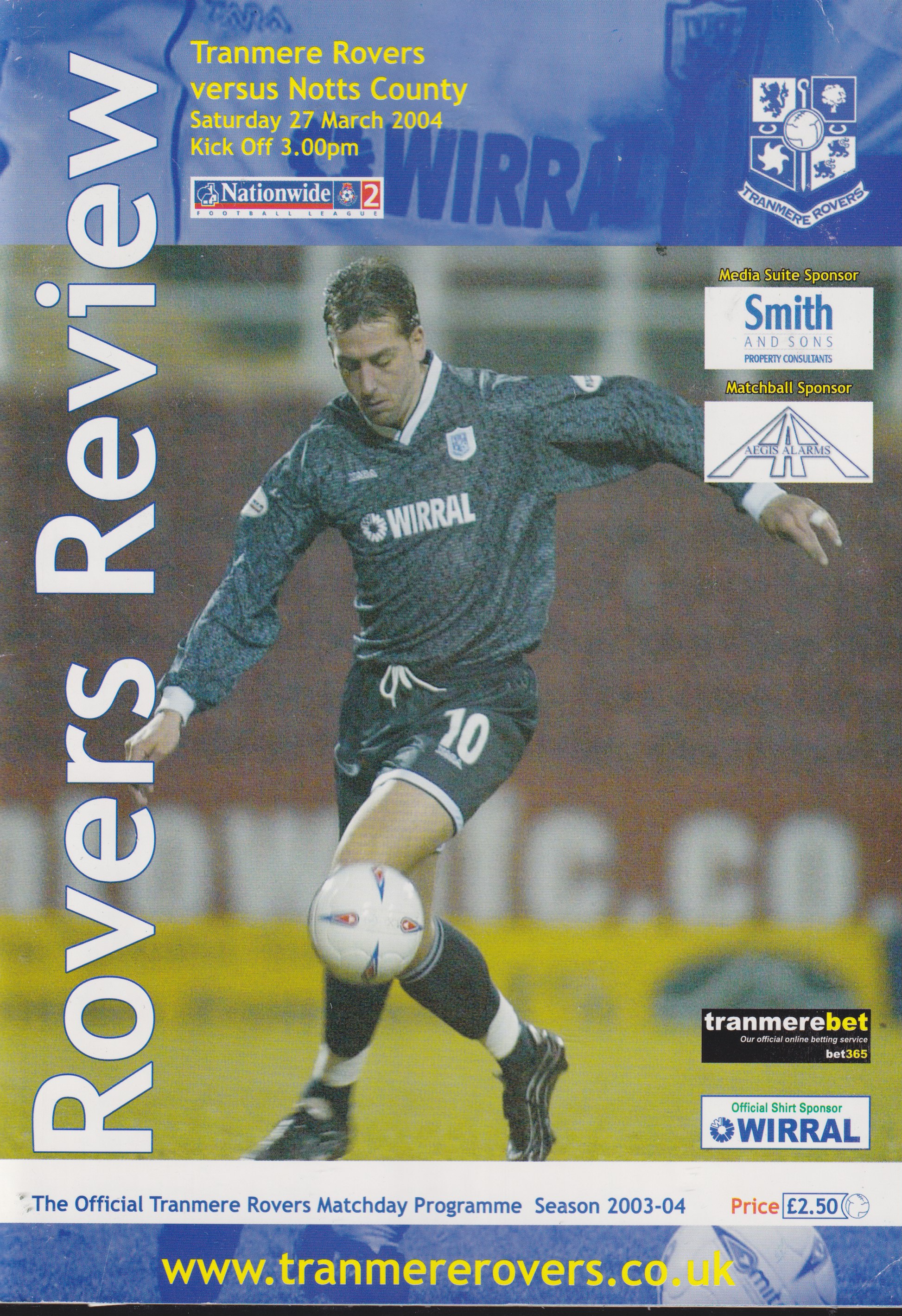 Match Programme For {home}} 4-0 Notts County, League, 2004-03-27