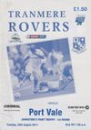 Tranmere Rovers v Port Vale Match Programme 2011-08-30