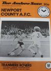 Newport County v Tranmere Rovers Match Programme 1979-10-13