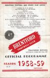 Brentford v Tranmere Rovers Match Programme 1959-02-28