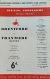 Brentford v Tranmere Rovers Match Programme 1963-04-06