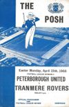 Peterborough United v Tranmere Rovers Match Programme 1968-04-15