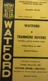 Watford v Tranmere Rovers Match Programme 1968-03-01