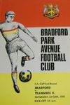 Bradford Park Avenue v Tranmere Rovers Match Programme 1968-01-06